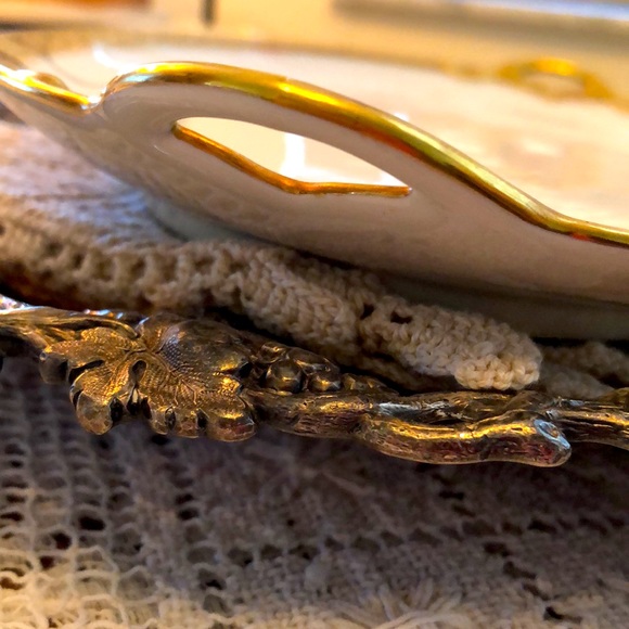 EUC- Uber Rare GDA France Haviland Limoges Calvados Double Handle Petite Platter - Picture 9 of 11